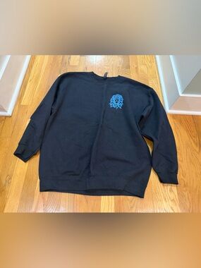 Detroit  Black Crewneck Sweatshirt with Blue Graphic